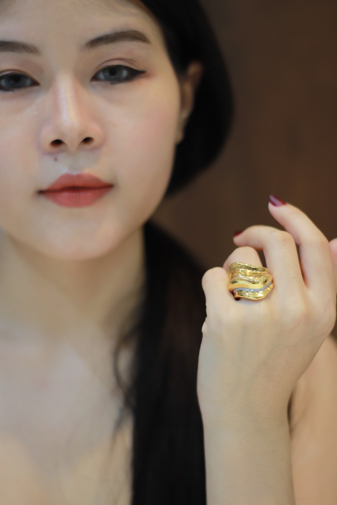 Modern Gold Cuff Ring